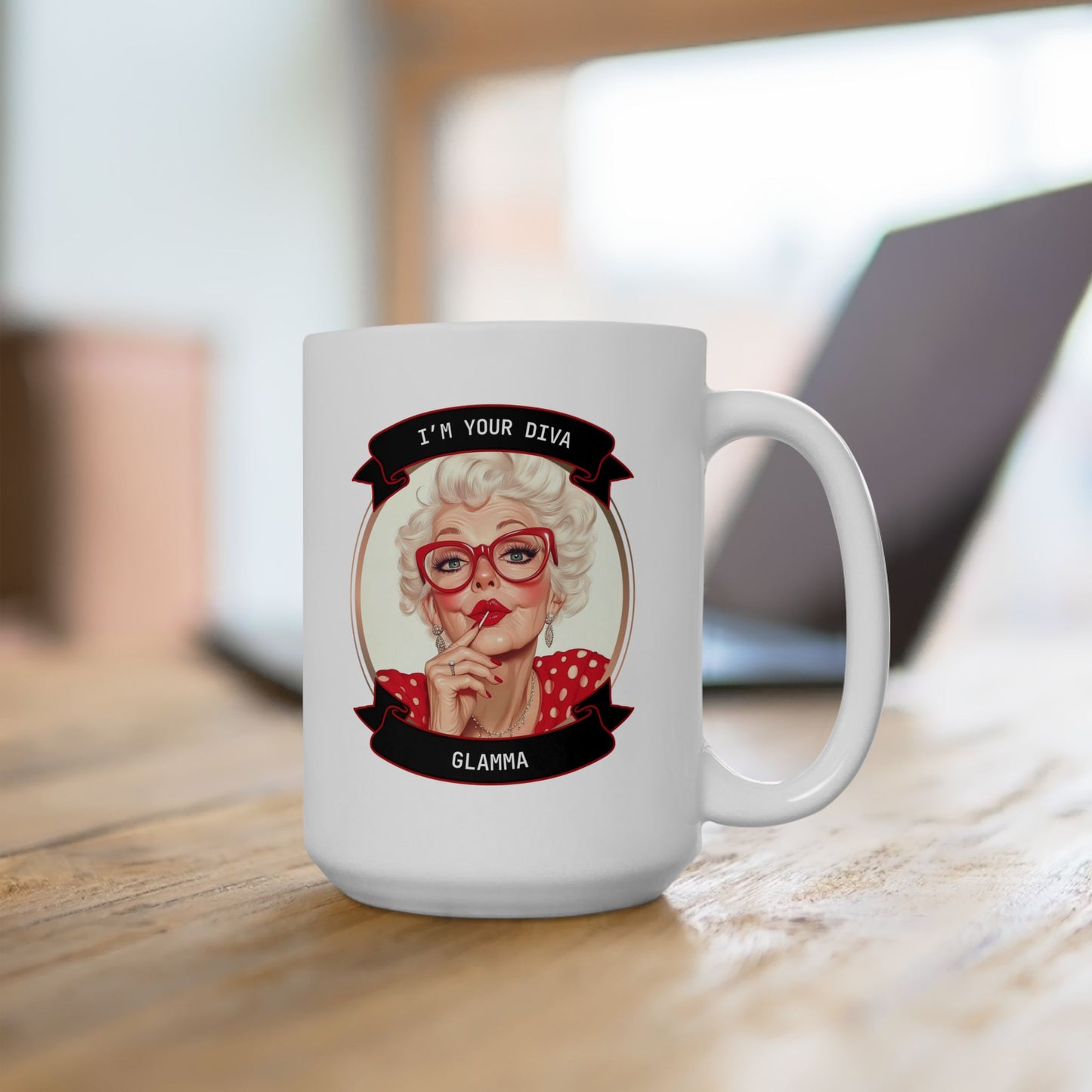 Vintage Pin-Up Style Ceramic Mother's day Mug - Fun Gift for Retro Lovers