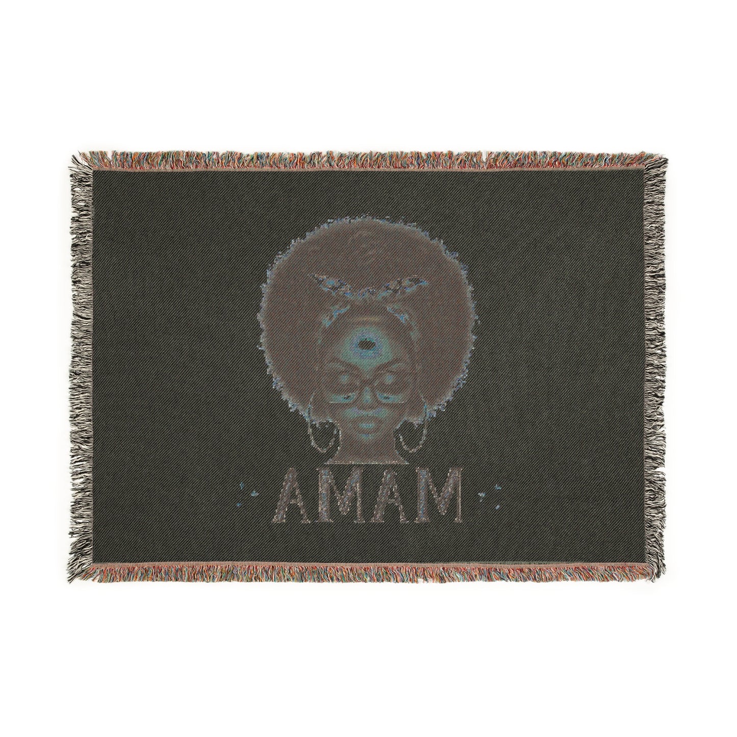 Happy Mother's Day Woven Blanket for Moms with Afro Woman Design