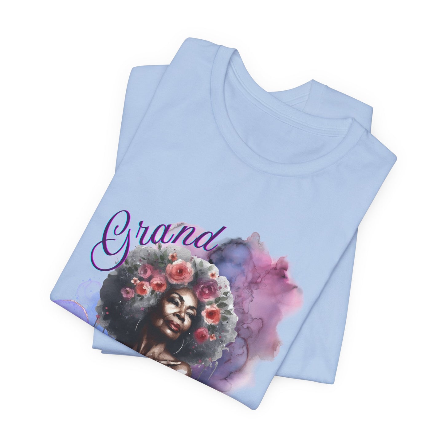 Grand Mama Floral Tee - Unisex Jersey Short Sleeve T-Shirt for Celebrating Grandmothers