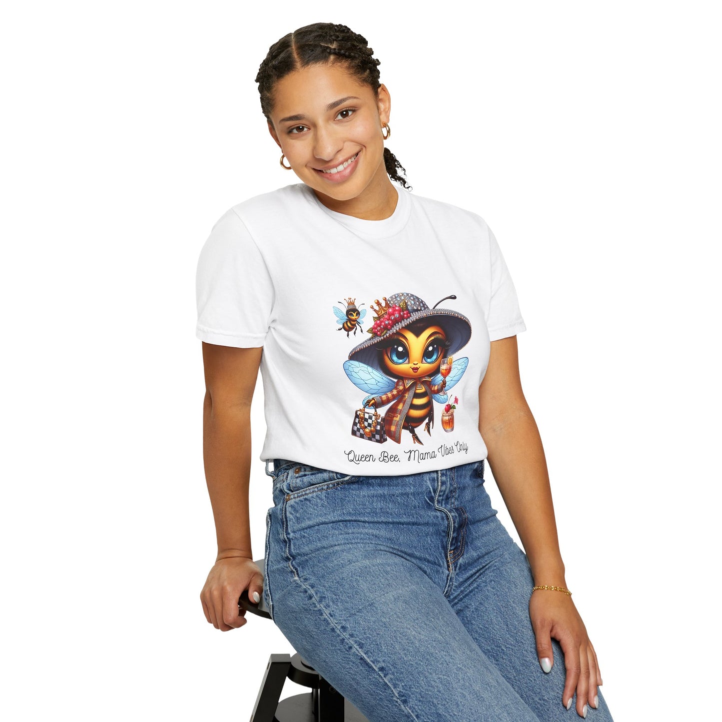 Queen Bee Mama Vibes Only T-Shirt | Unisex Garment-Dyed Tee