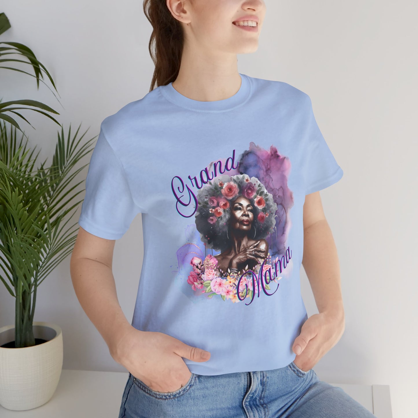 Grand Mama Floral Tee - Unisex Jersey Short Sleeve T-Shirt for Celebrating Grandmothers