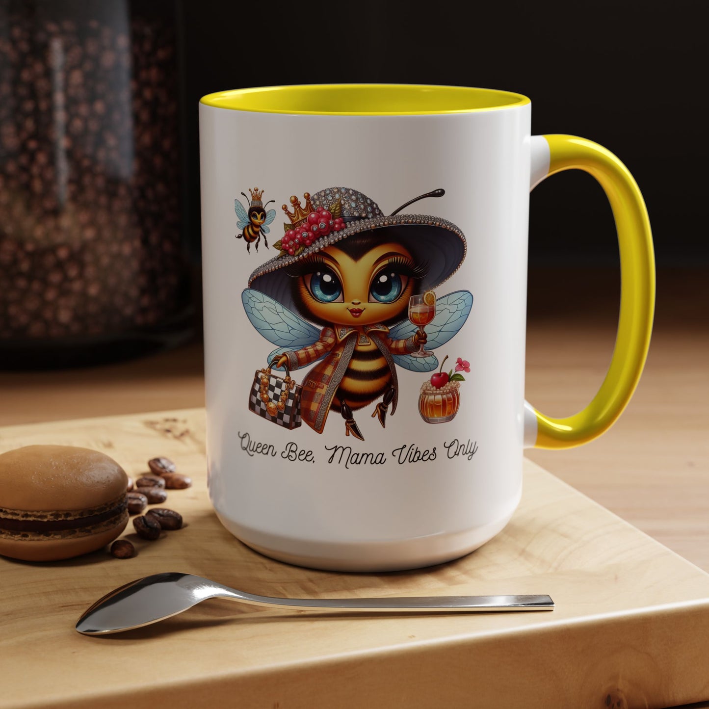 Queen Bee Coffee Mug - Cute Bee Design for Bee Lovers and Moms