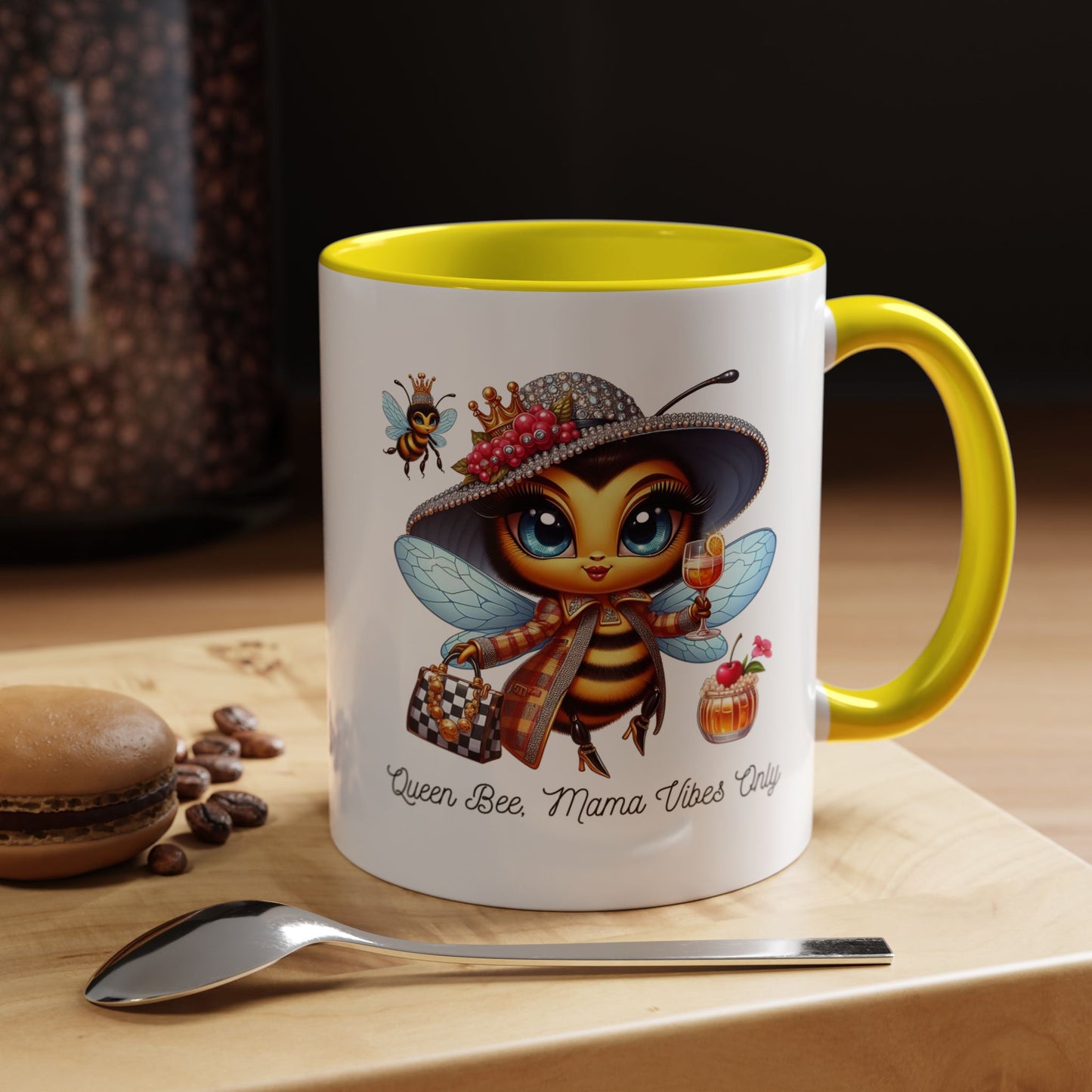 Queen Bee Coffee Mug - Cute Bee Design for Bee Lovers and Moms