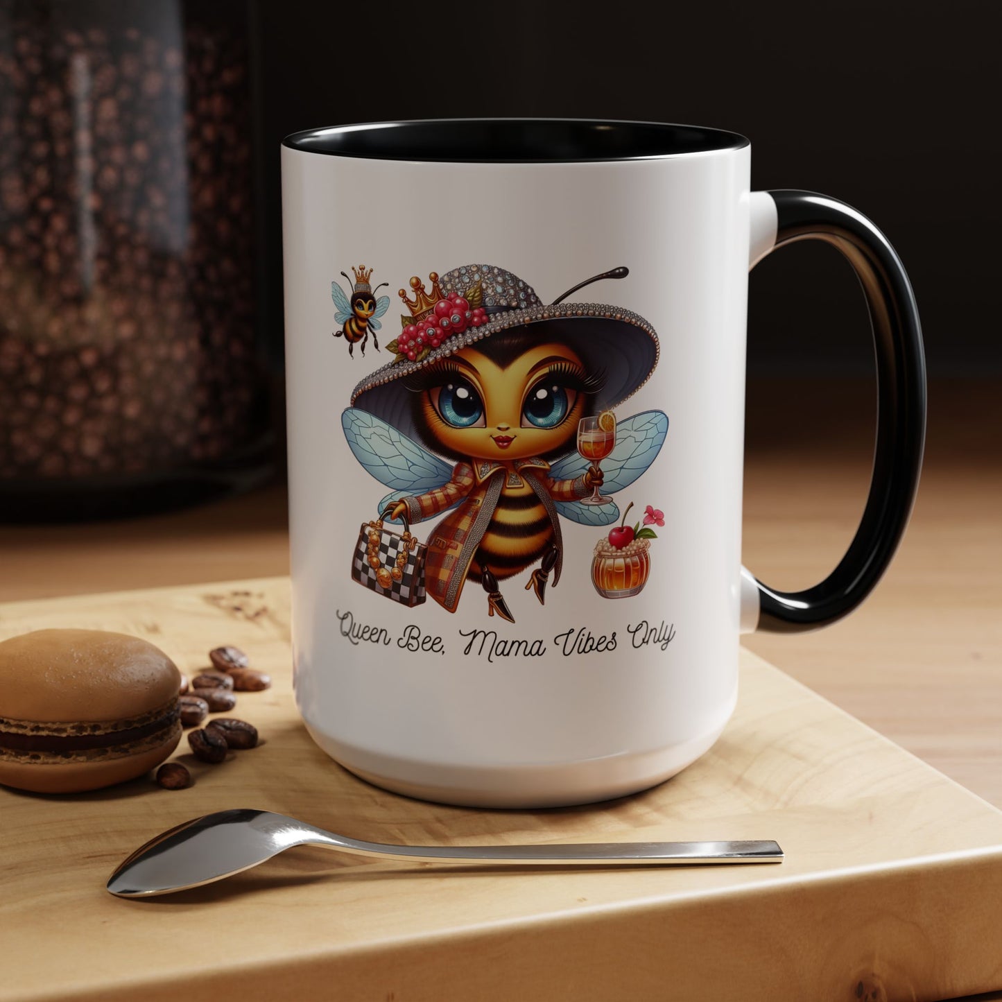 Queen Bee Coffee Mug - Cute Bee Design for Bee Lovers and Moms
