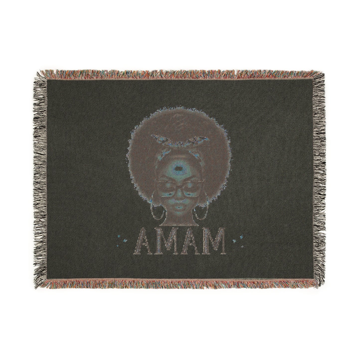 Happy Mother's Day Woven Blanket for Moms with Afro Woman Design