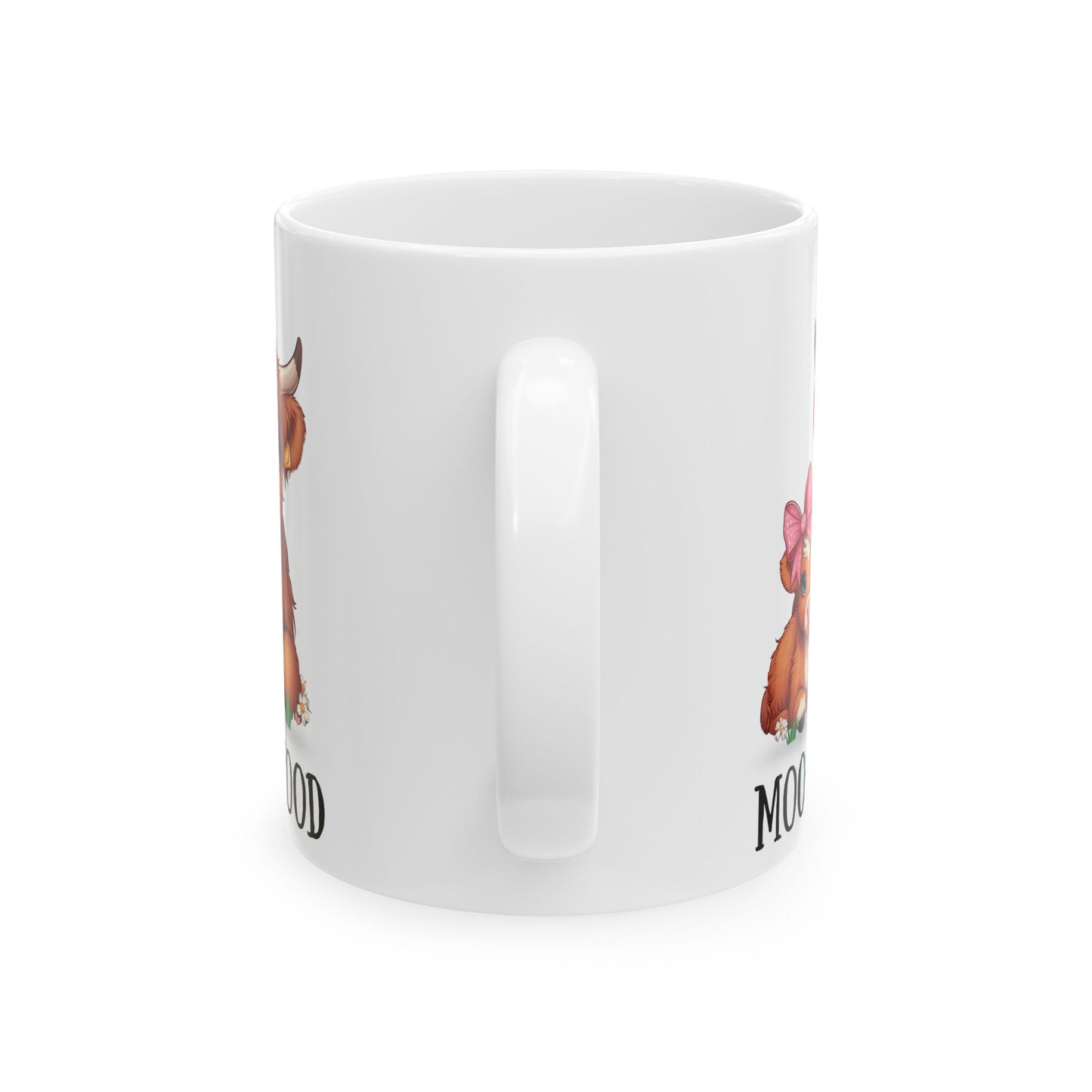 Moo-therhood Ceramic Mug - Cute Cow Mom Design (11oz & 15oz)