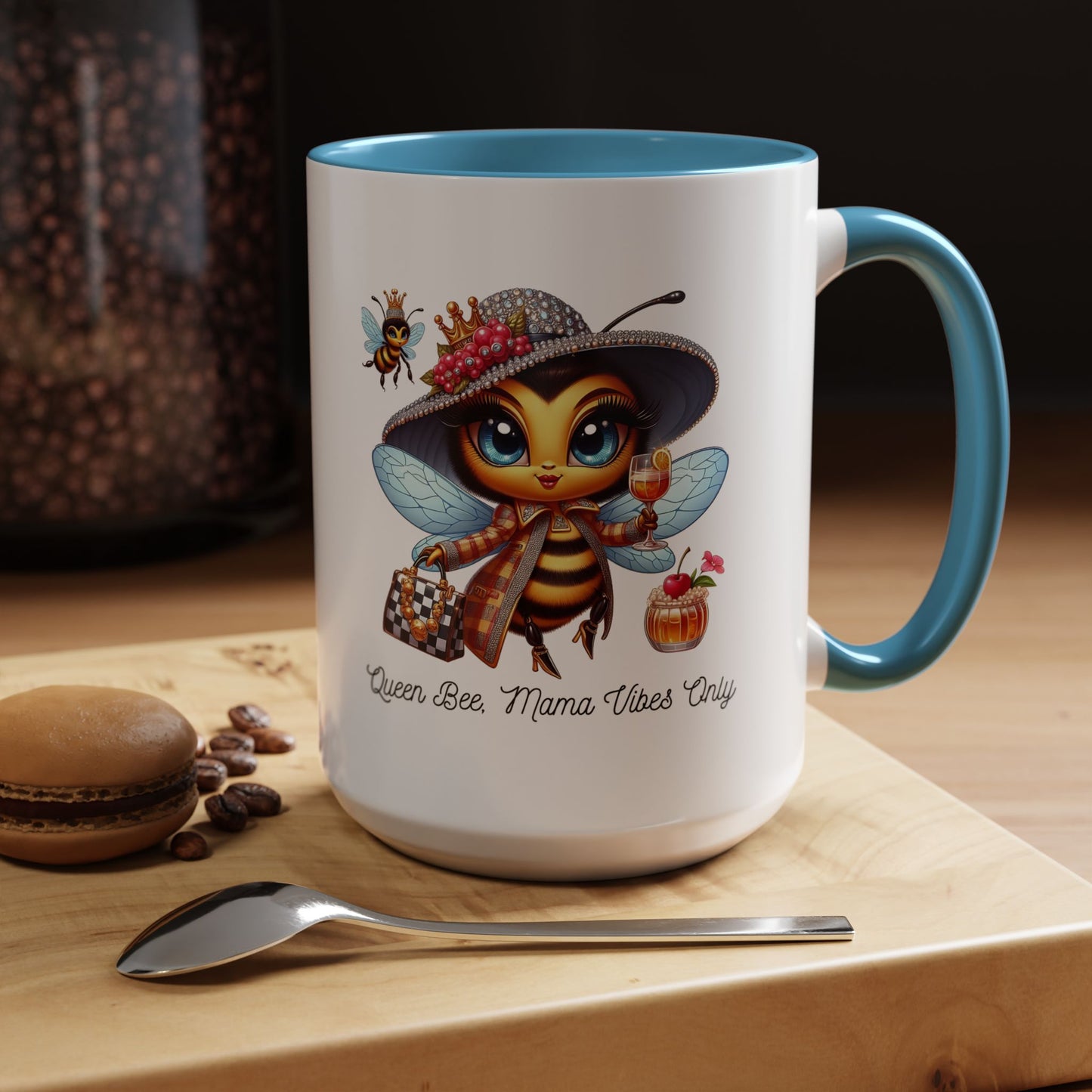 Queen Bee Coffee Mug - Cute Bee Design for Bee Lovers and Moms