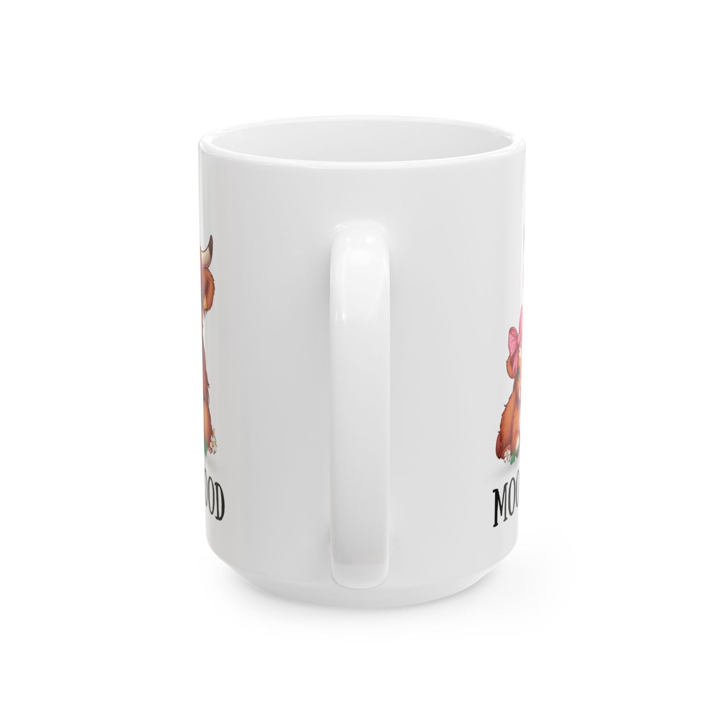 Moo-therhood Ceramic Mug - Cute Cow Mom Design (11oz & 15oz)