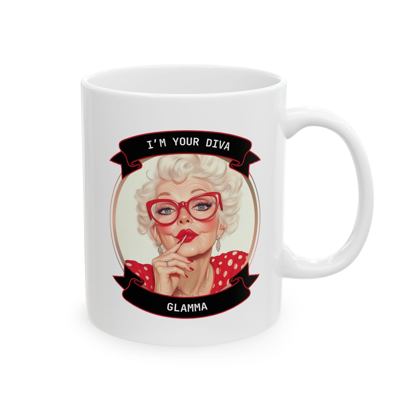 Vintage Pin-Up Style Ceramic Mother's day Mug - Fun Gift for Retro Lovers