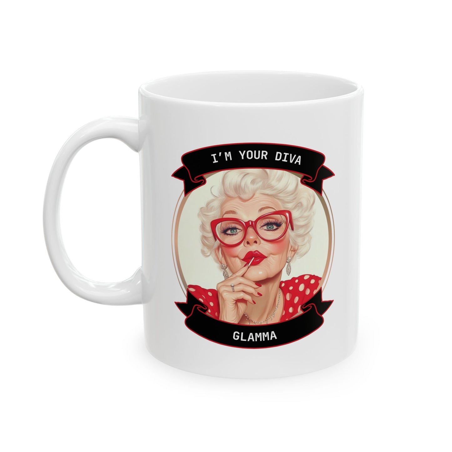 Vintage Pin-Up Style Ceramic Mother's day Mug - Fun Gift for Retro Lovers