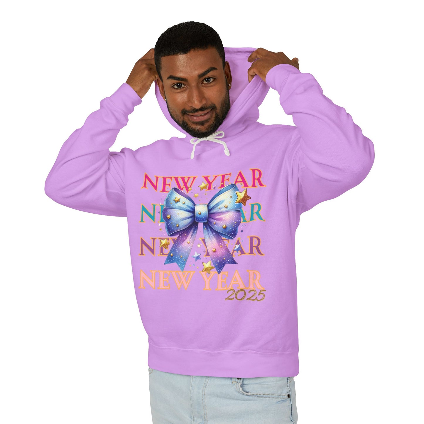 New Years 2025 Unisex Lightweight Hooded Sweatshirt