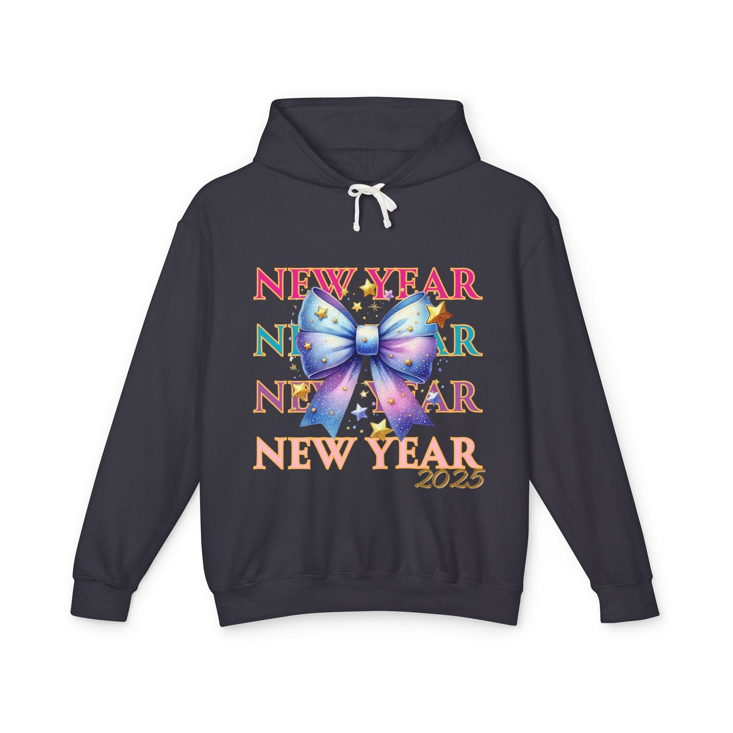 New Years 2025 Unisex Lightweight Hooded Sweatshirt