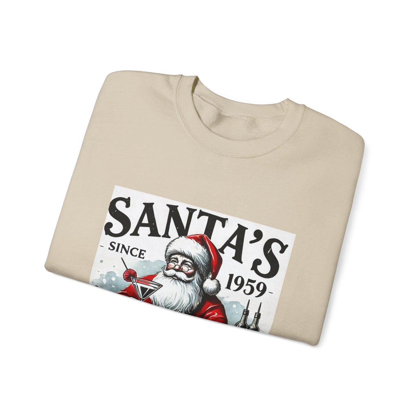 Santa's Cocktail Club Christmas Sweatshirt Unisex Crewneck