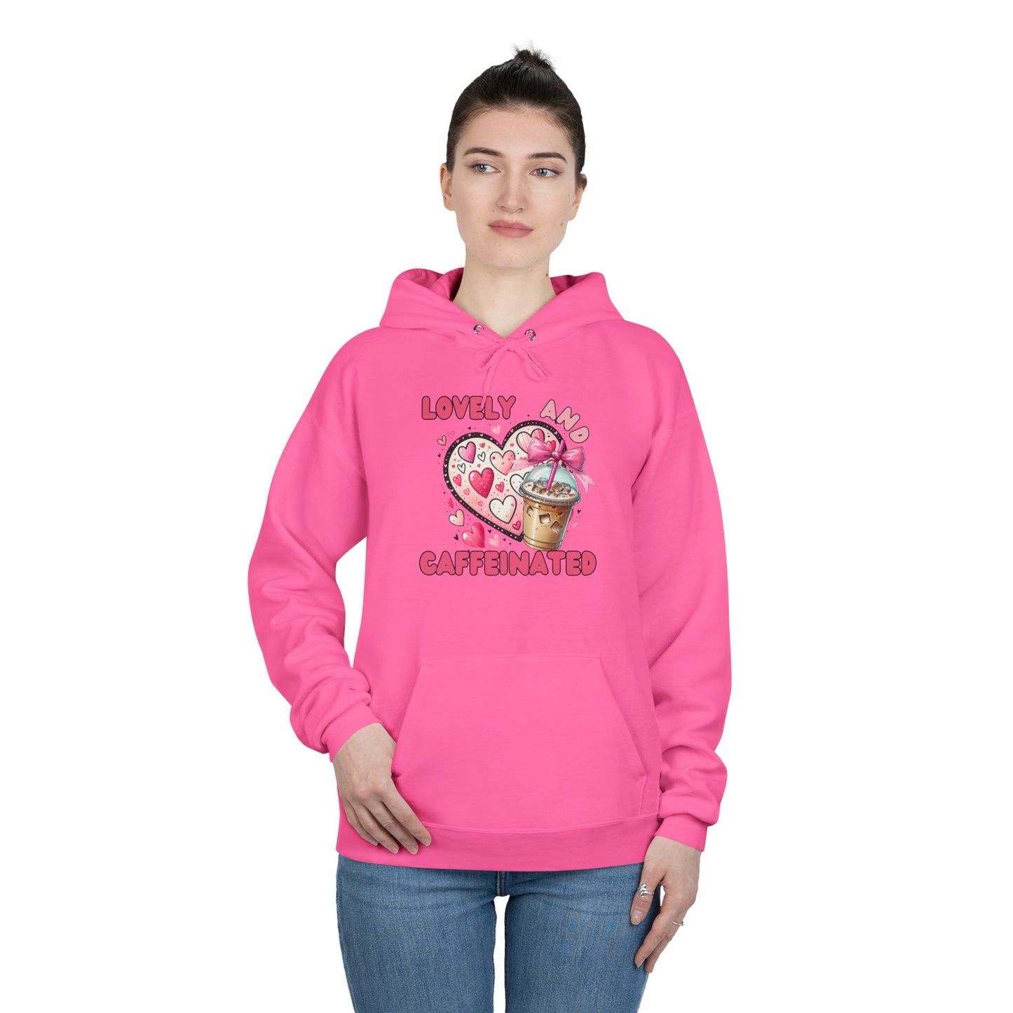 Loved and Caffeinated Valentine's Day Hoodie Sweatshirt