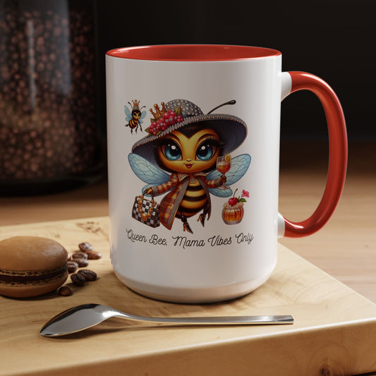 Queen Bee Coffee Mug - Cute Bee Design for Bee Lovers and Moms