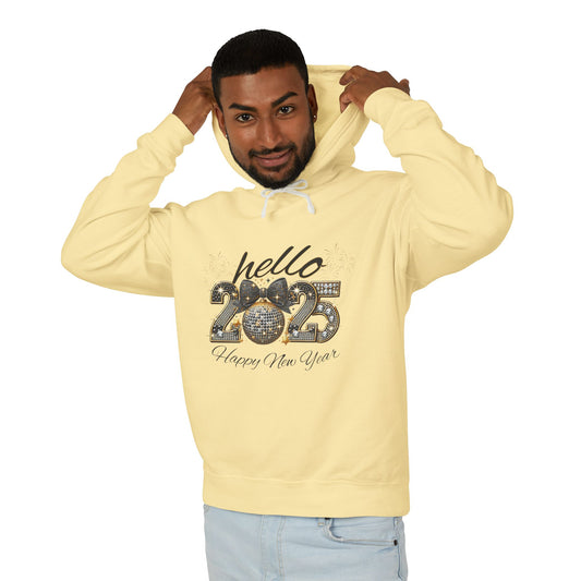 Hello 2025 Unisex Lightweight Hooded Sweatshirt