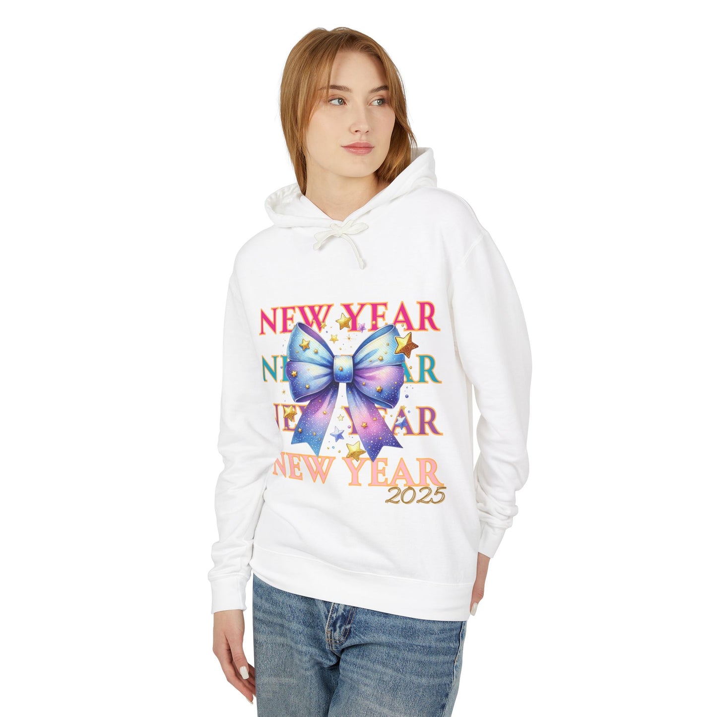 New Years 2025 Unisex Lightweight Hooded Sweatshirt