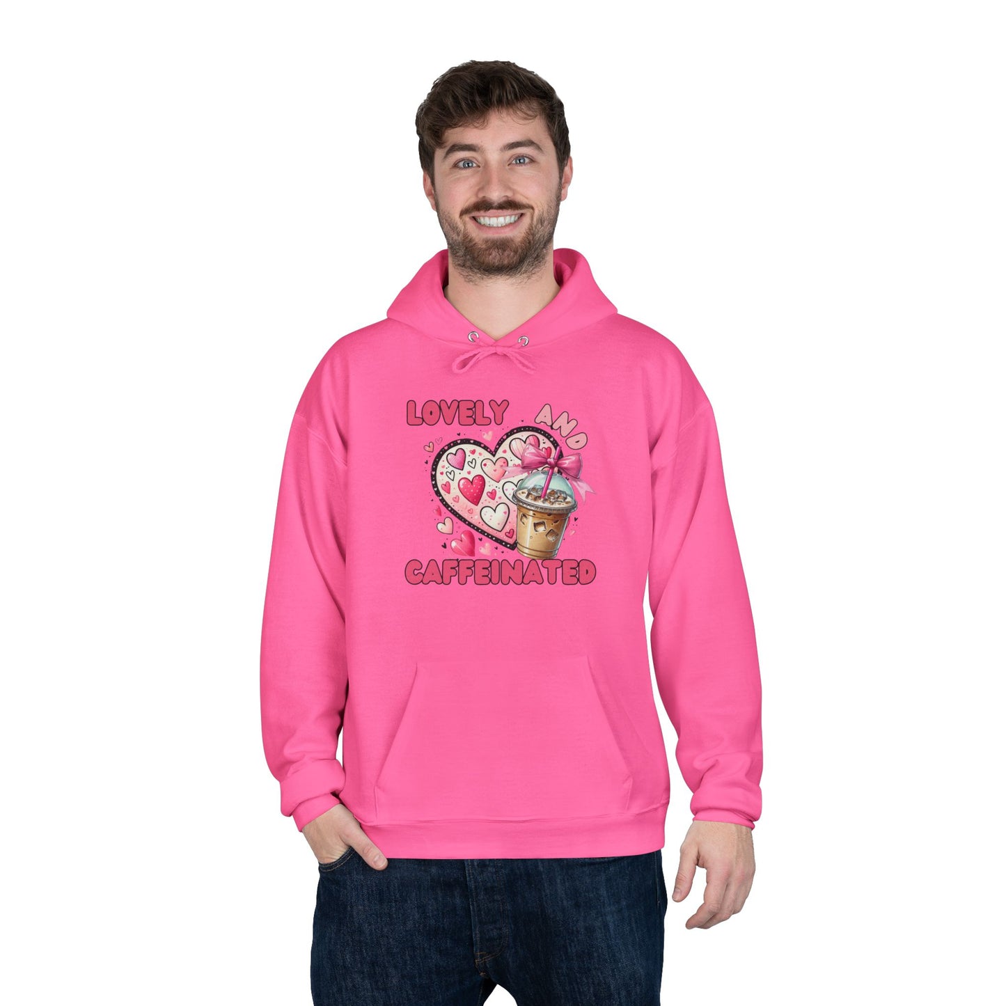 Loved and Caffeinated Valentine's Day Hoodie Sweatshirt