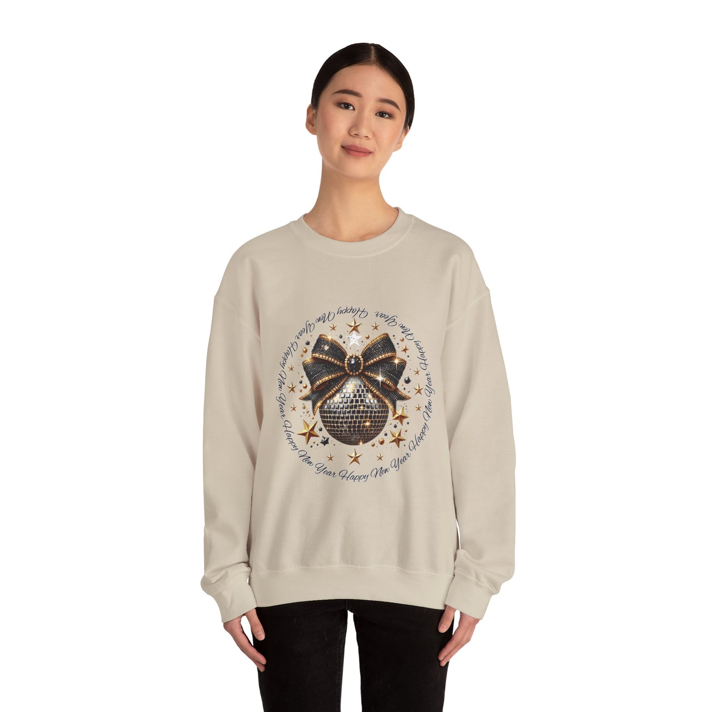 Black and Gold New Years Unisex Heavy Blend™ Crewneck Sweatshirt