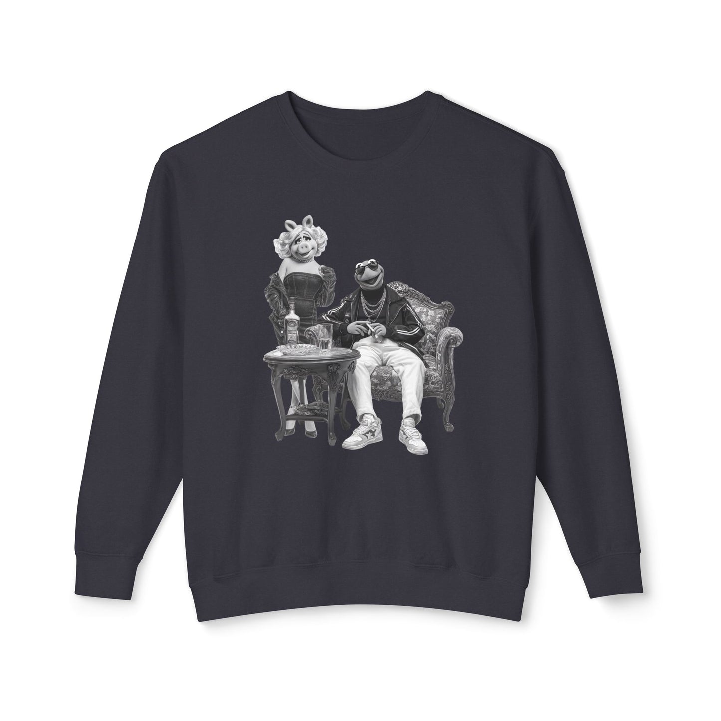 Vintage Kermit and Miss Piggy Muppet Couple  Graphic Crewneck