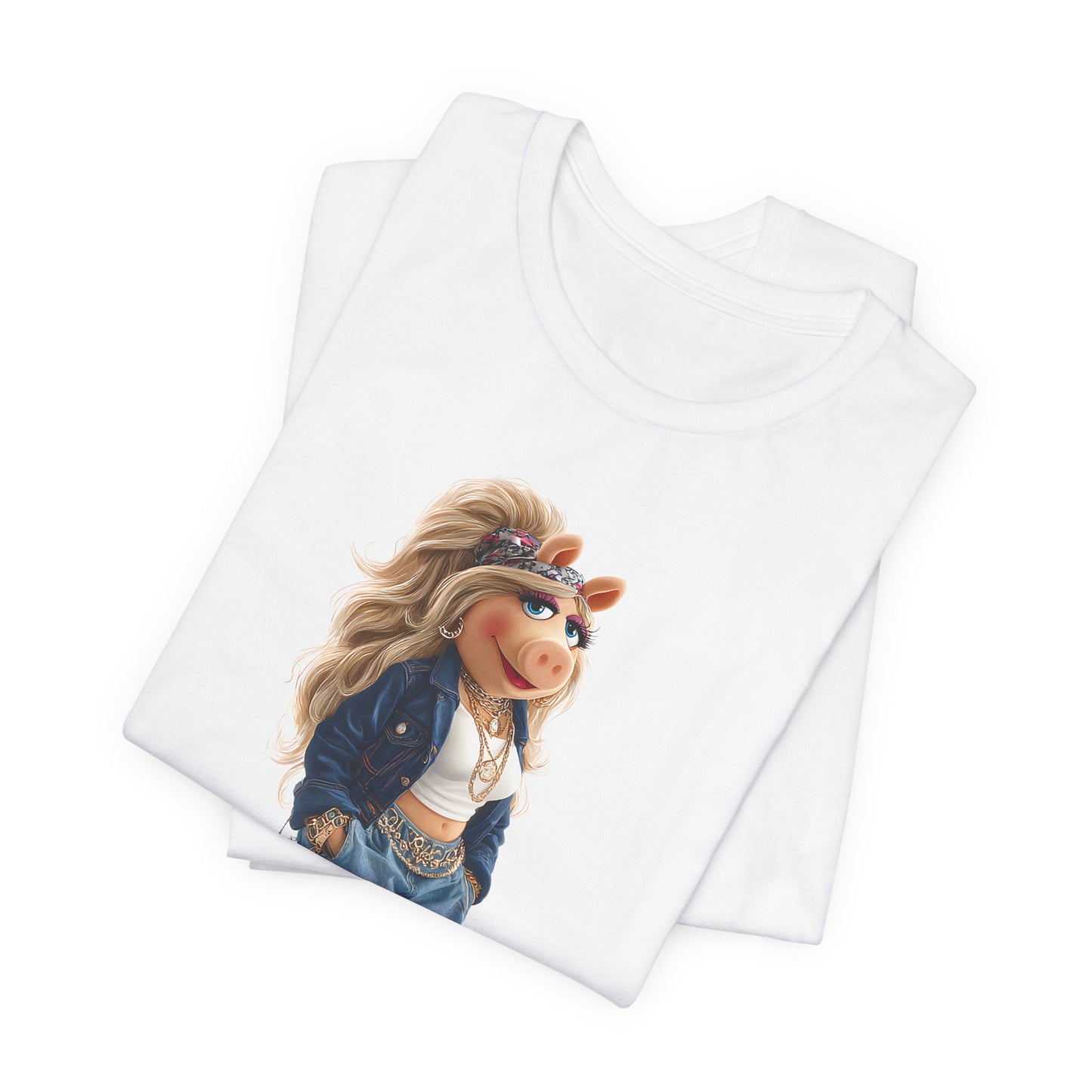 Miss Piggy Streetwear T‑Shirt — Retro Denim & Crop Top Graphic Tee