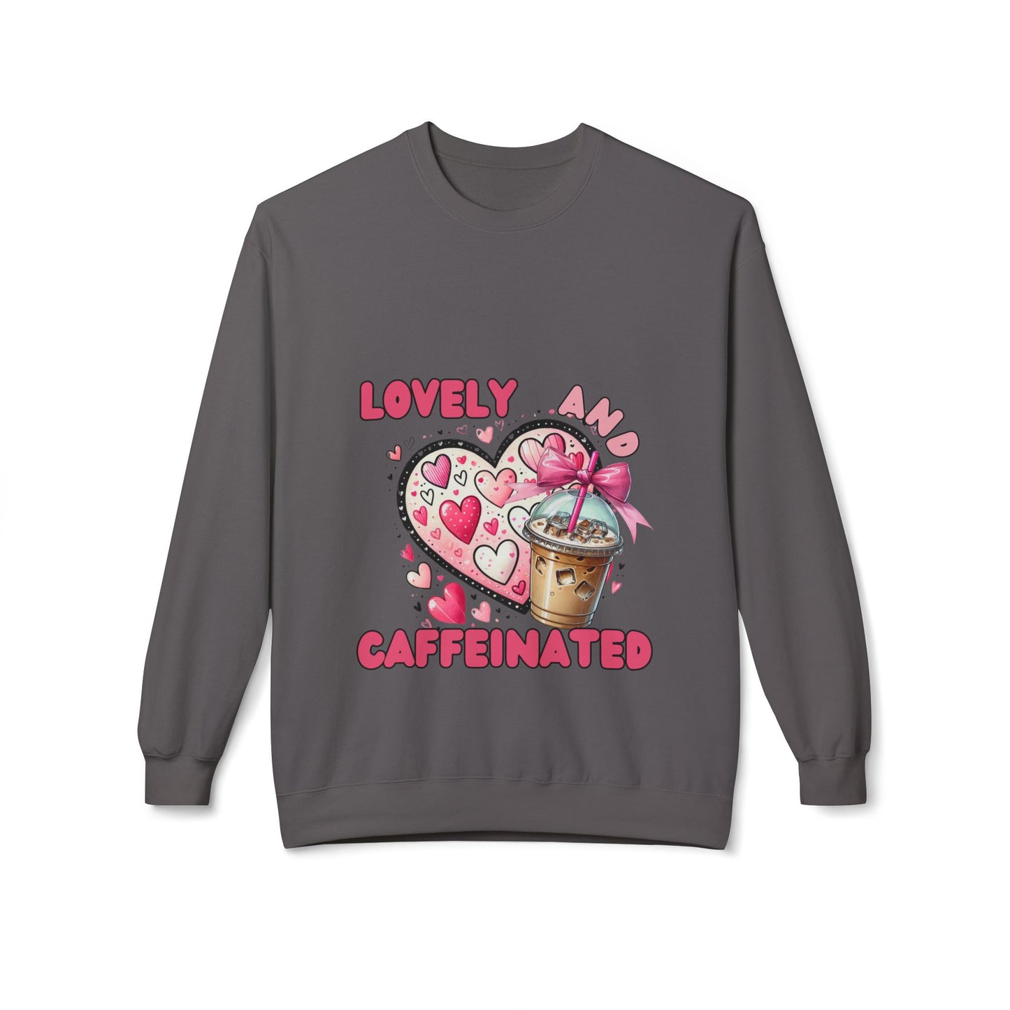 Loved and Caffeinated Valentine's Day Crewneck Sweatshirt