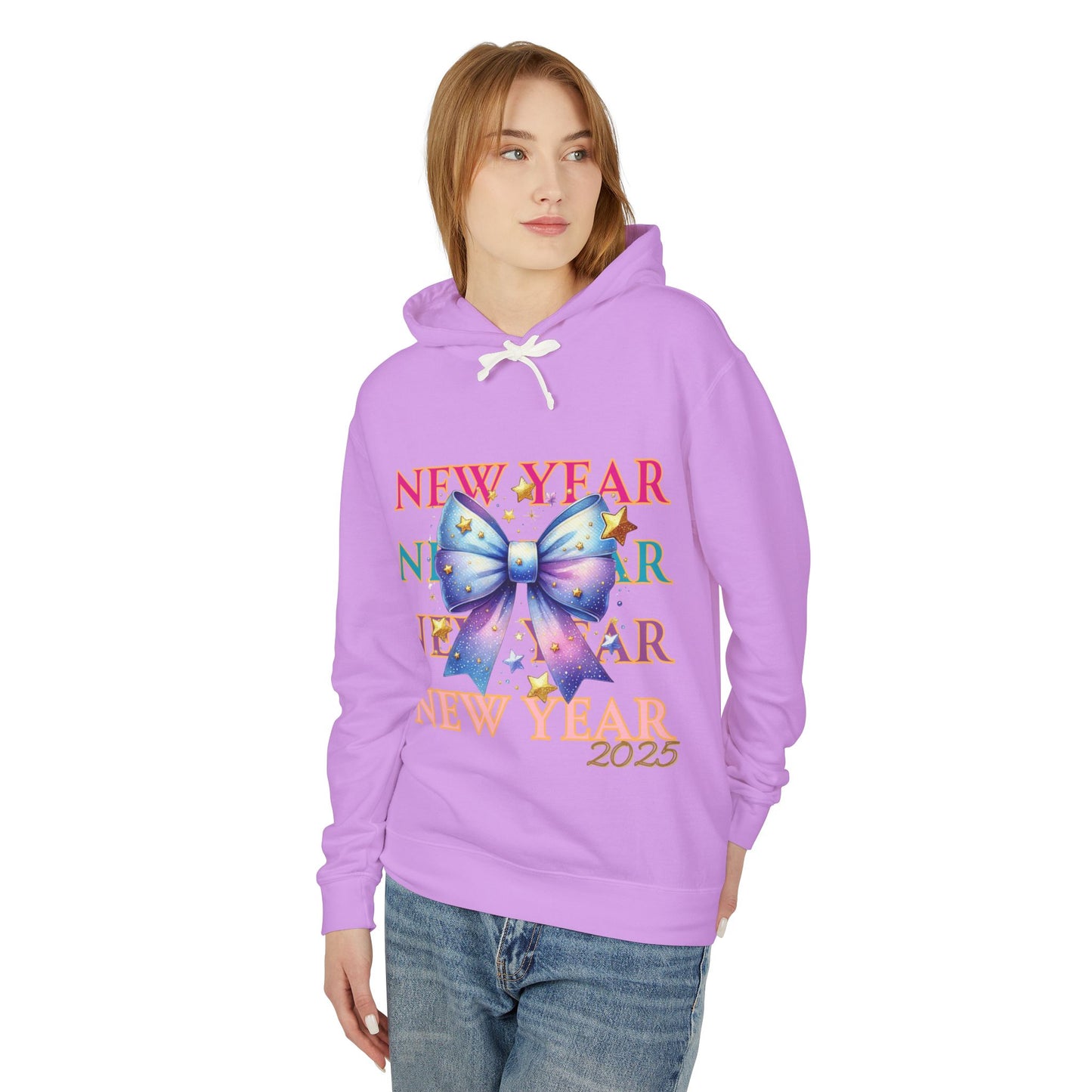 New Years 2025 Unisex Lightweight Hooded Sweatshirt