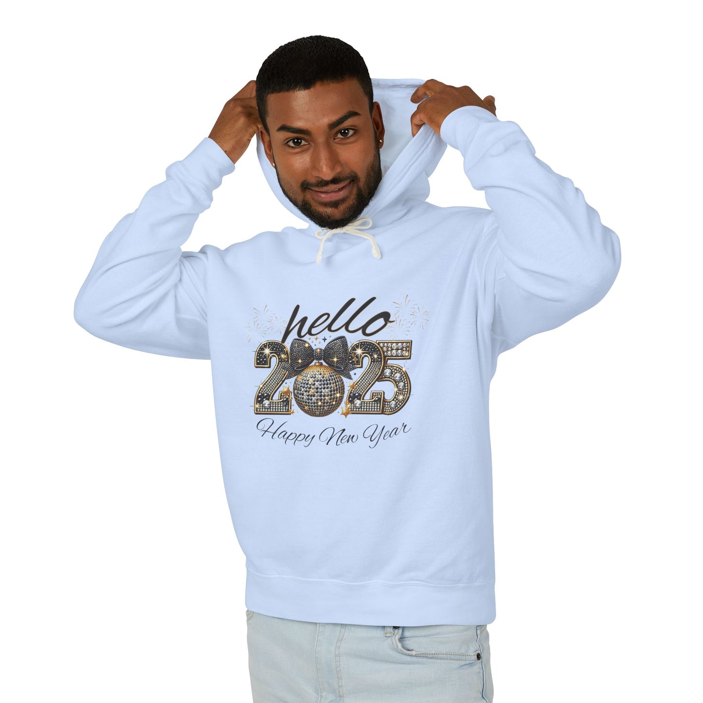 Hello 2025 Unisex Lightweight Hooded Sweatshirt