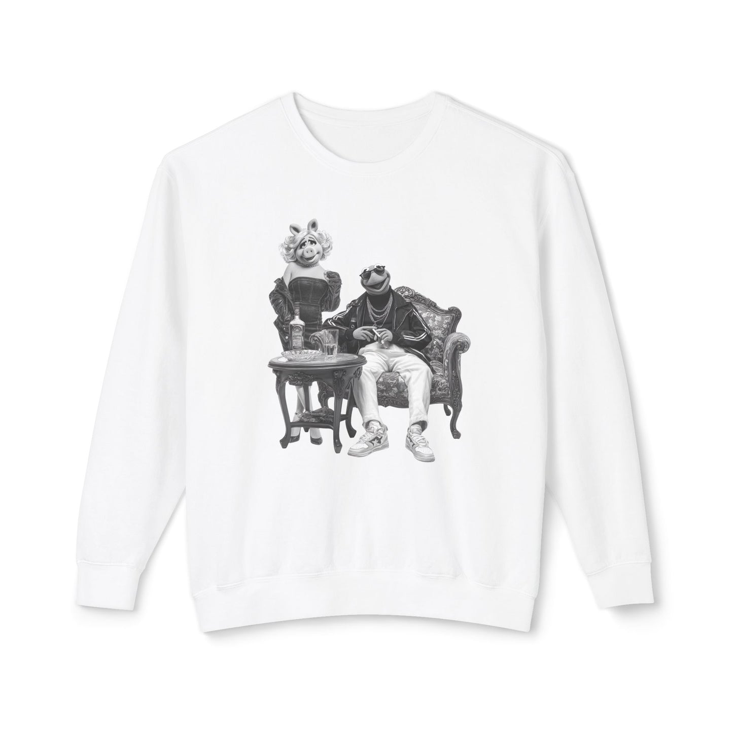 Vintage Kermit and Miss Piggy Muppet Couple  Graphic Crewneck