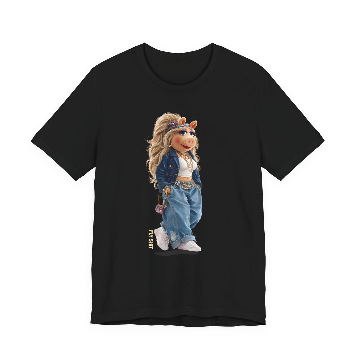 Miss Piggy Streetwear T‑Shirt — Retro Denim & Crop Top Graphic Tee