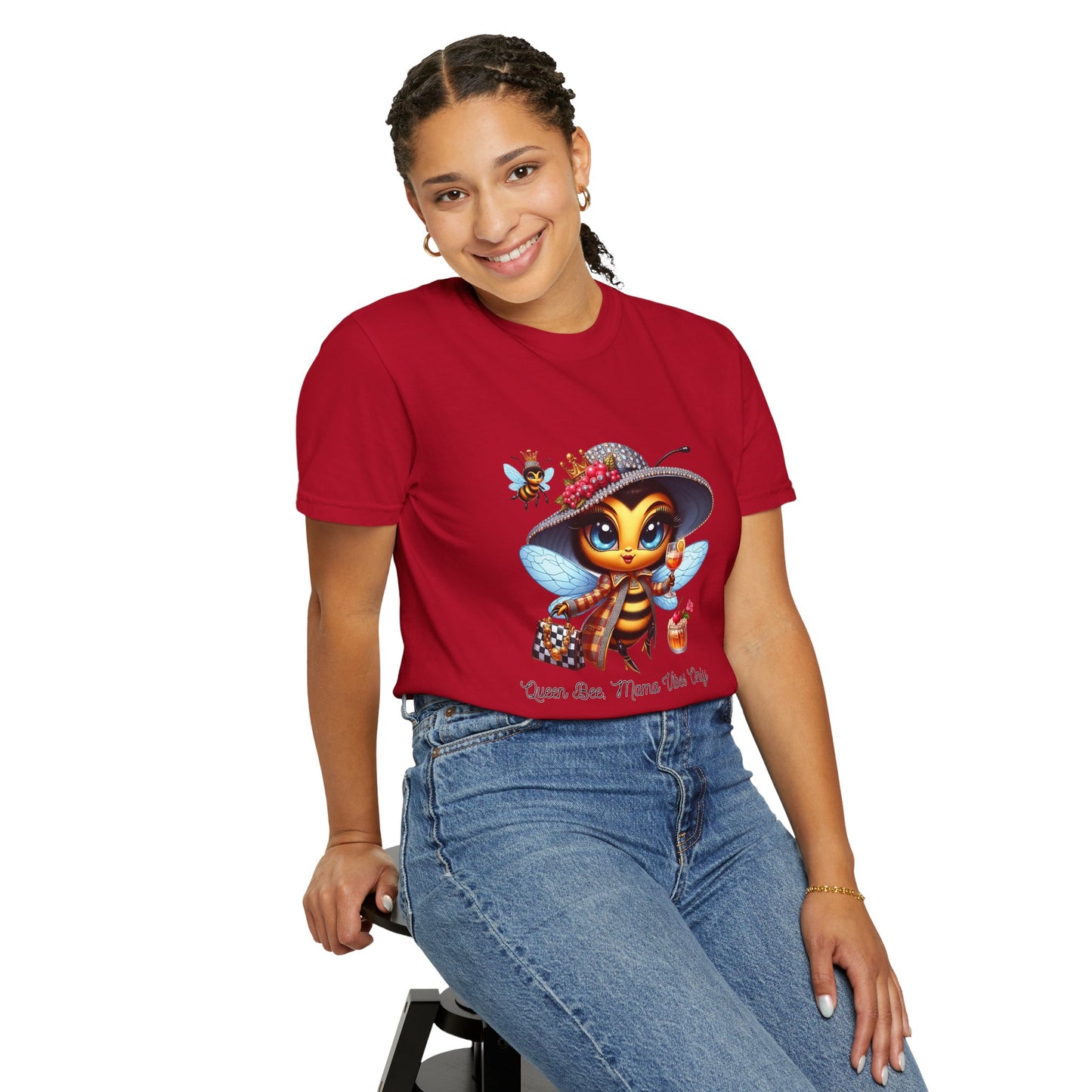 Queen Bee Mama Vibes Only T-Shirt | Unisex Garment-Dyed Tee