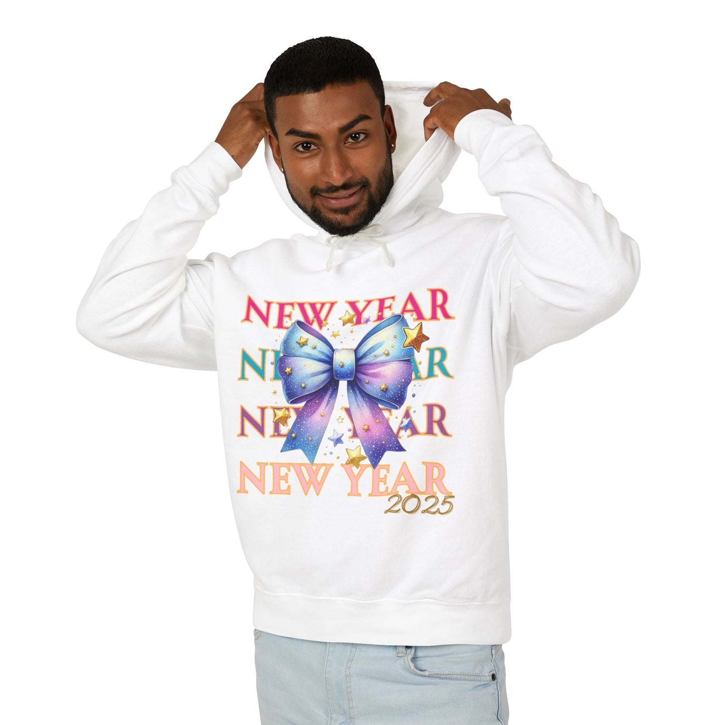 New Years 2025 Unisex Lightweight Hooded Sweatshirt