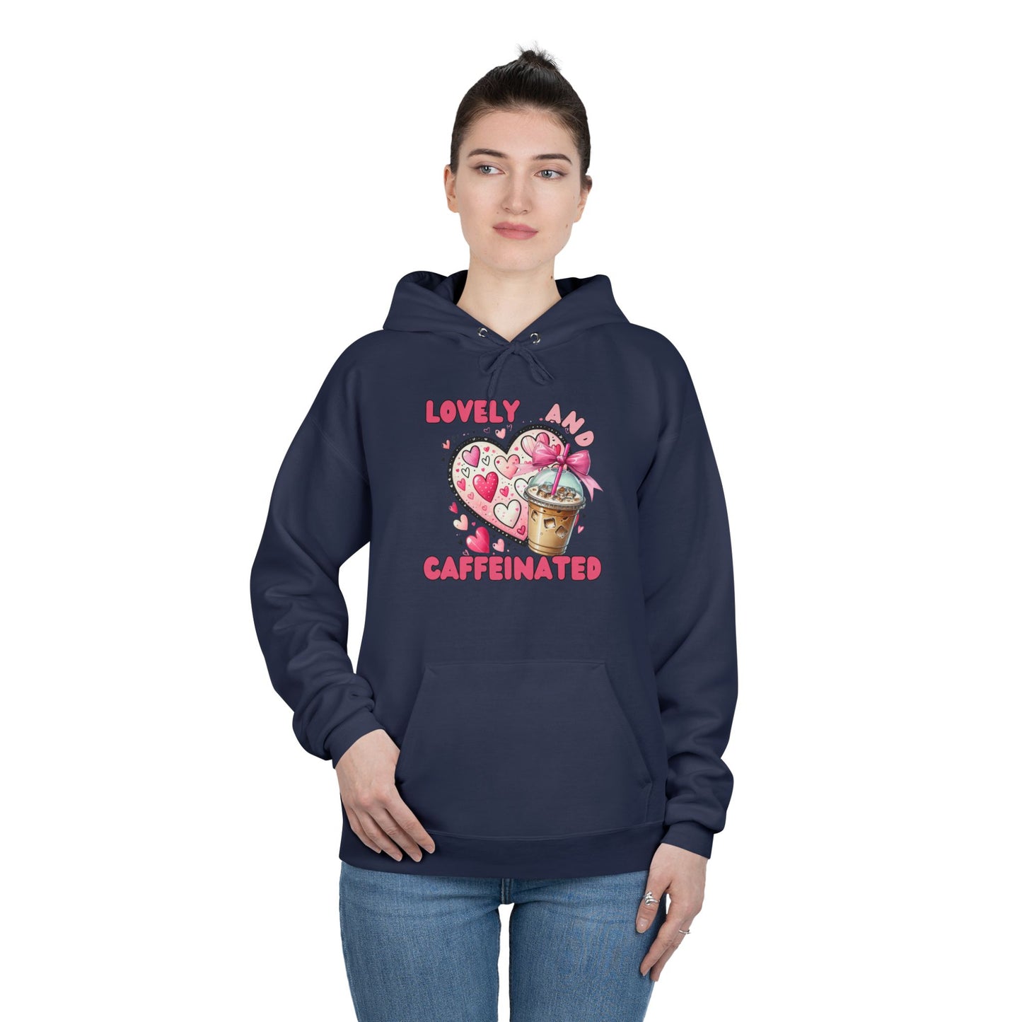 Loved and Caffeinated Valentine's Day Hoodie Sweatshirt