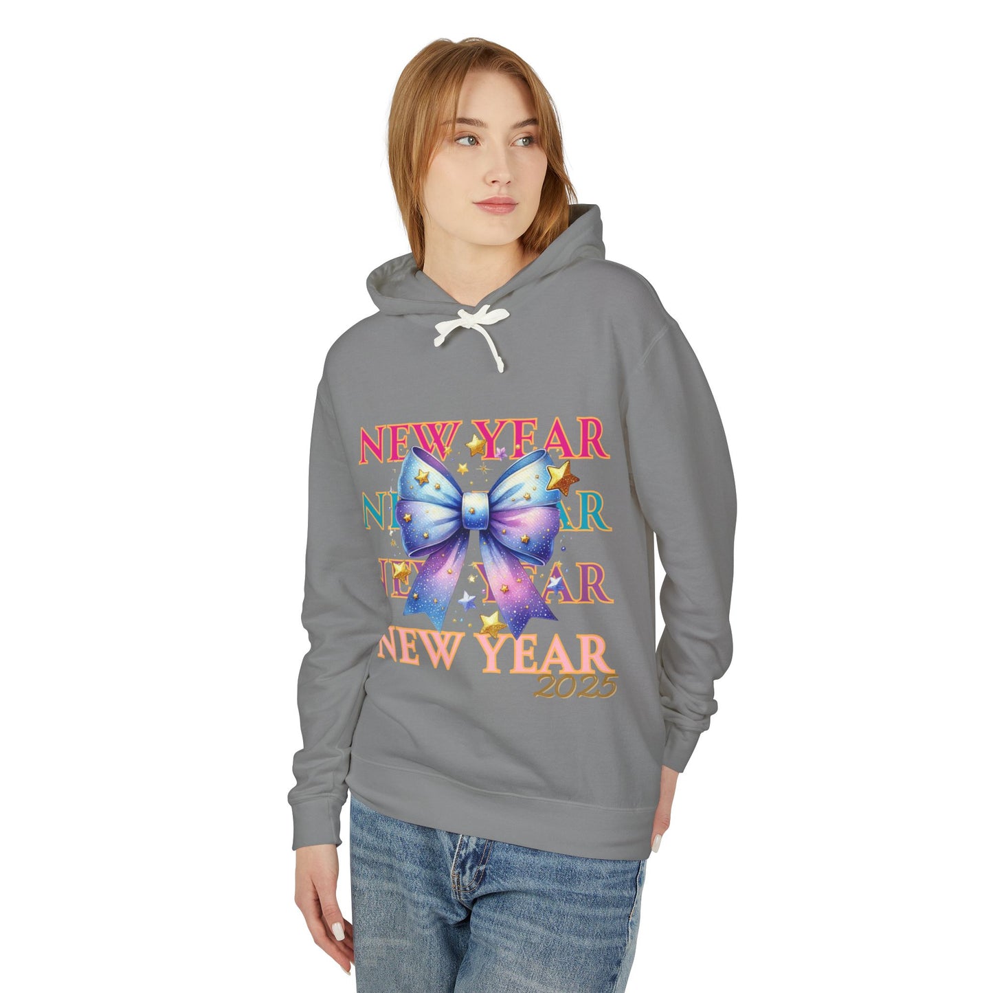 New Years 2025 Unisex Lightweight Hooded Sweatshirt