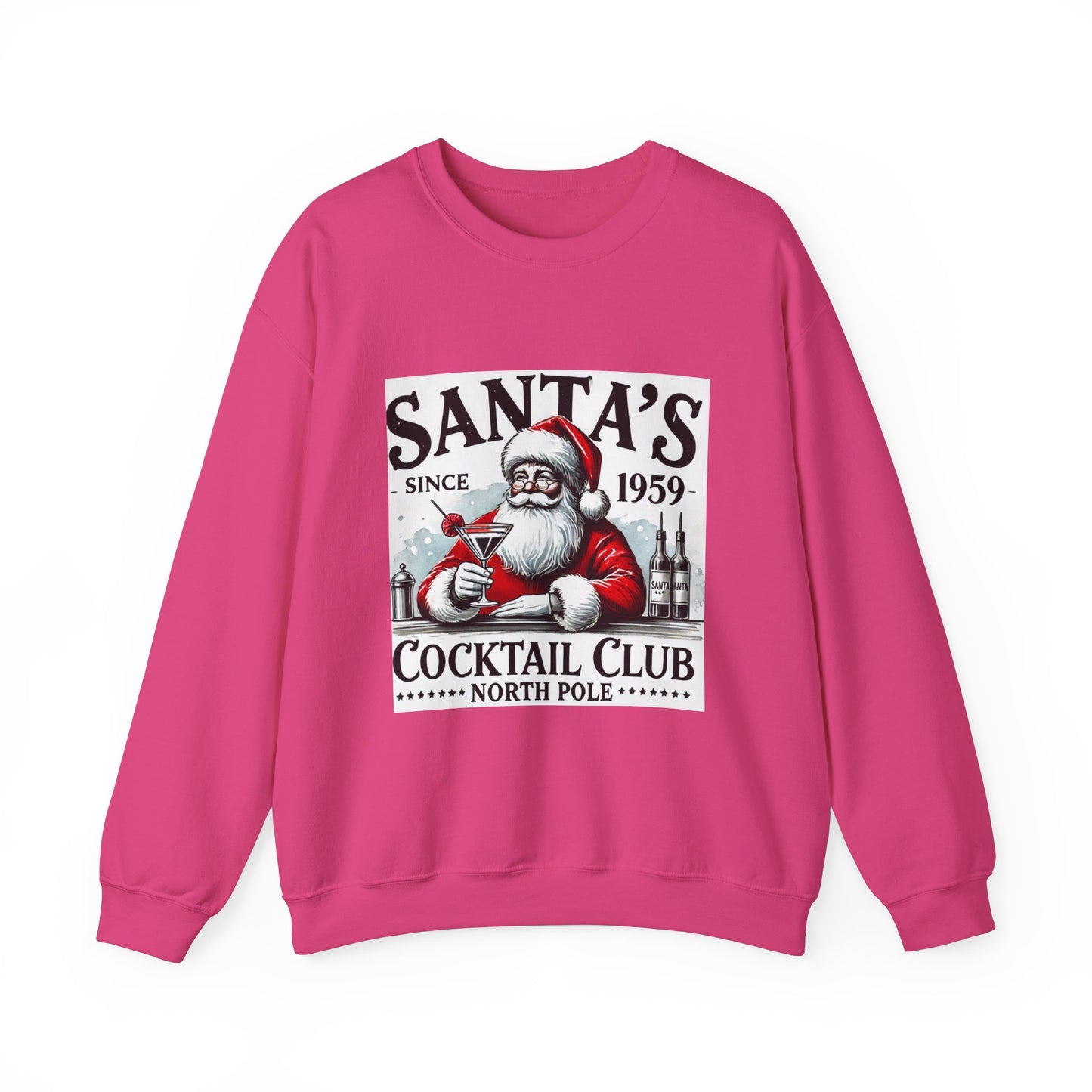 Santa's Cocktail Club Christmas Sweatshirt Unisex Crewneck