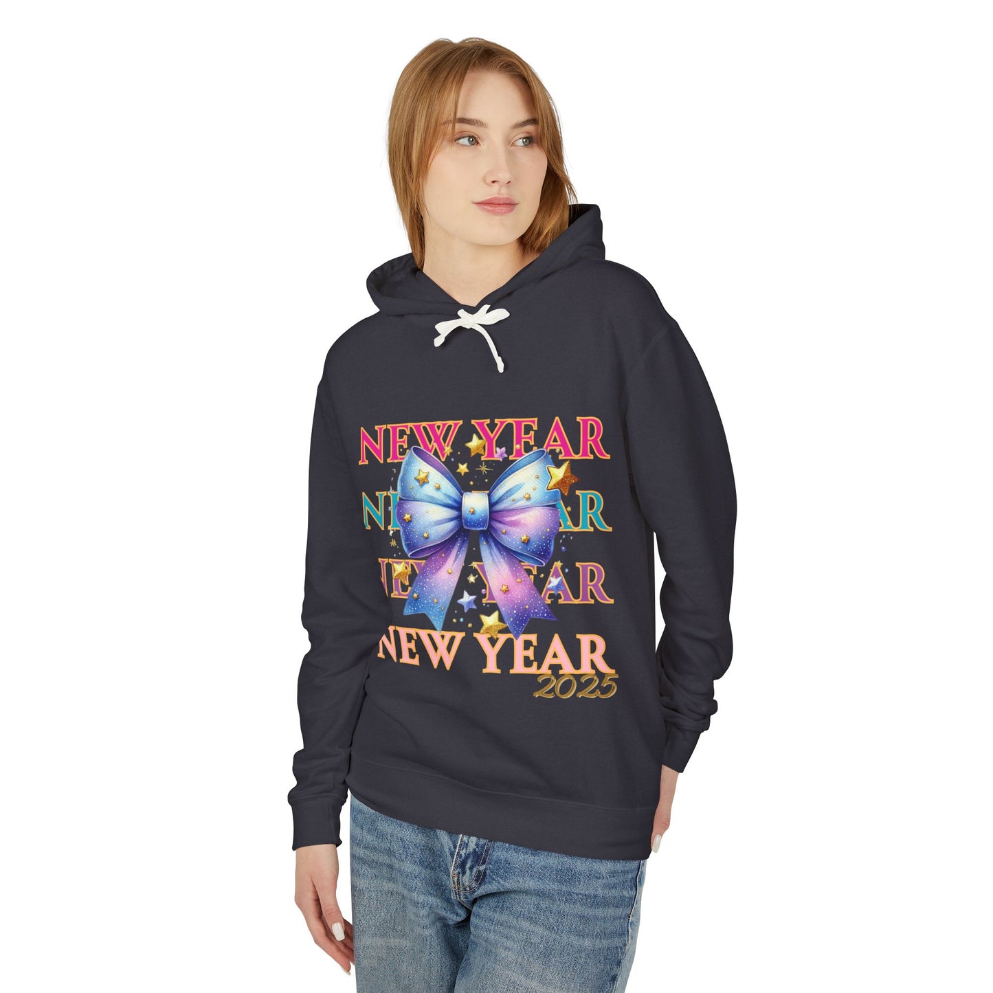 New Years 2025 Unisex Lightweight Hooded Sweatshirt