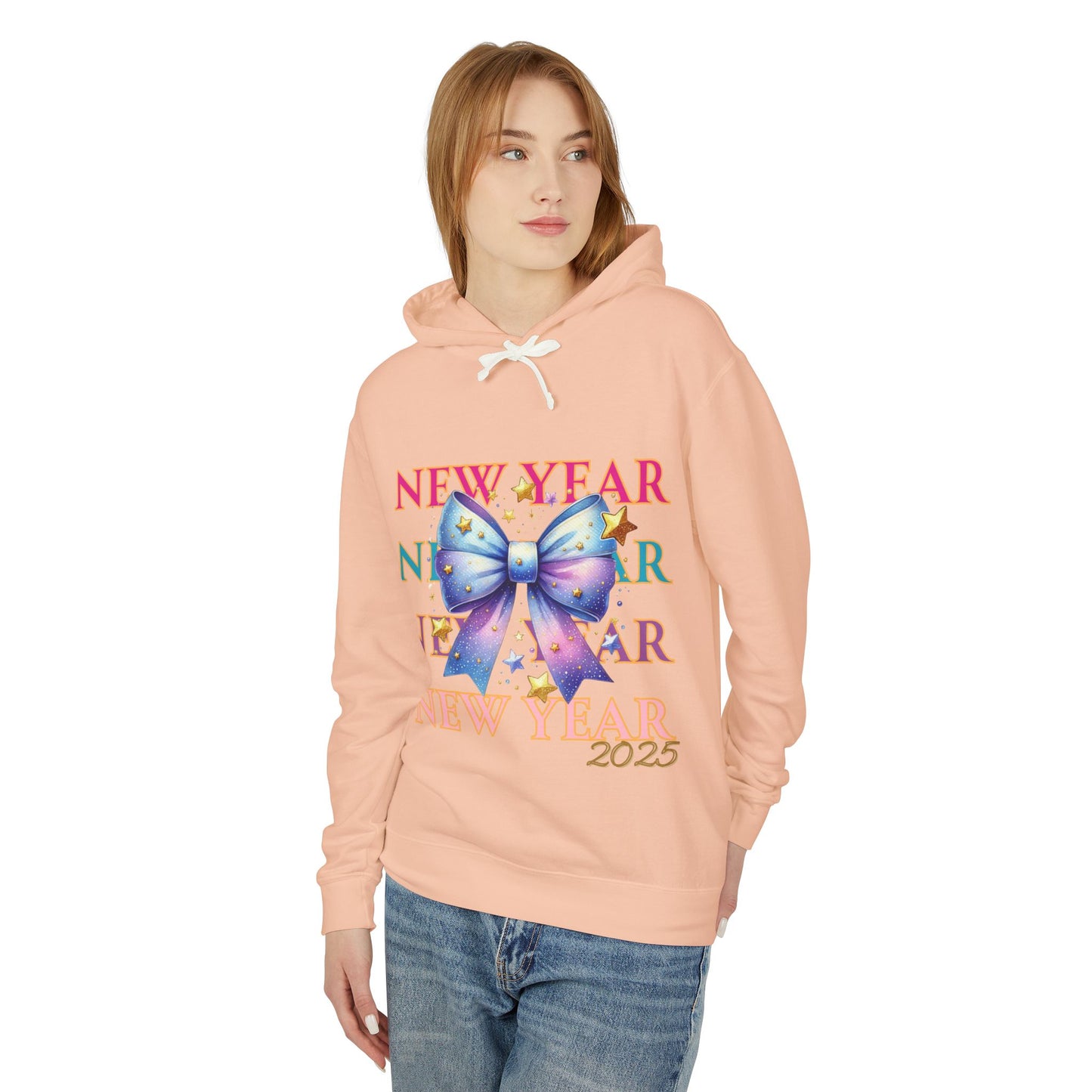 New Years 2025 Unisex Lightweight Hooded Sweatshirt