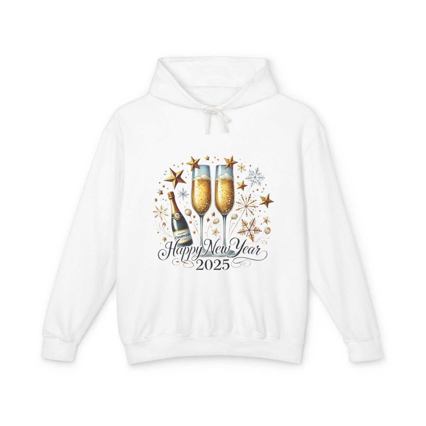 New Years 2025 Champaign Celebration  Unisex Lightweight Hooded Sweatshirt