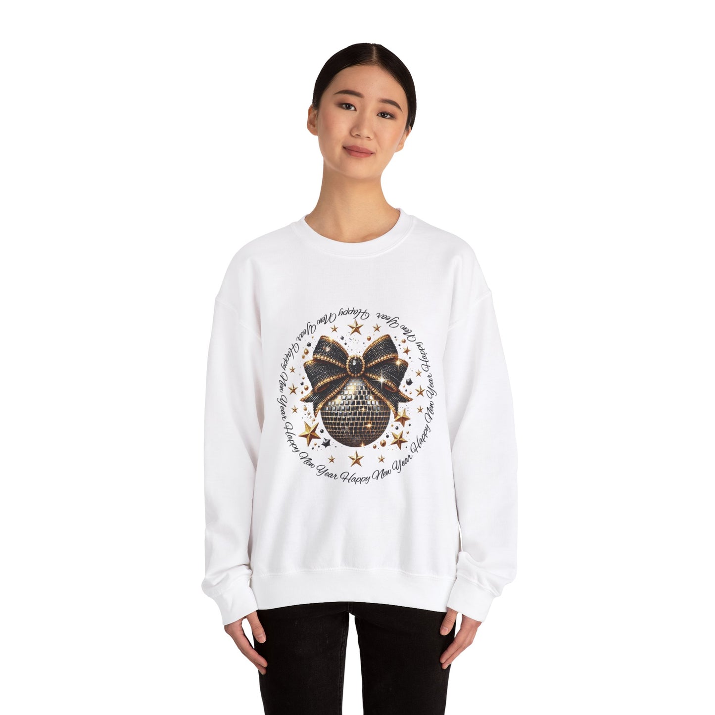 Black and Gold New Years Unisex Heavy Blend™ Crewneck Sweatshirt