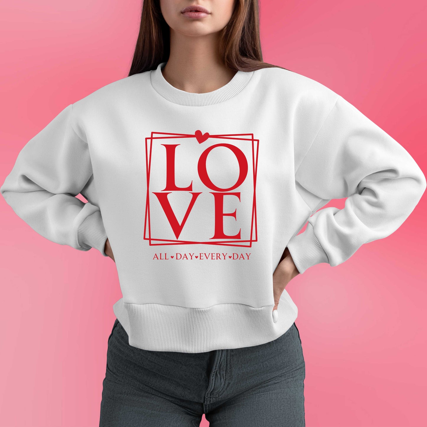 All day every day Love Unisex Lightweight Crewneck Sweatshirt