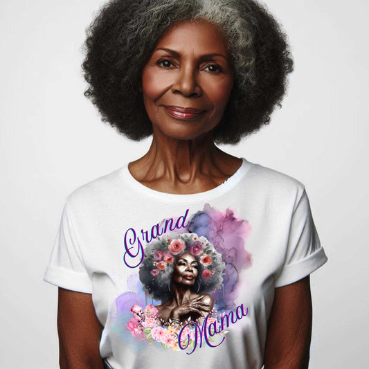 Grand Mama Floral Tee - Unisex Jersey Short Sleeve T-Shirt for Celebrating Grandmothers