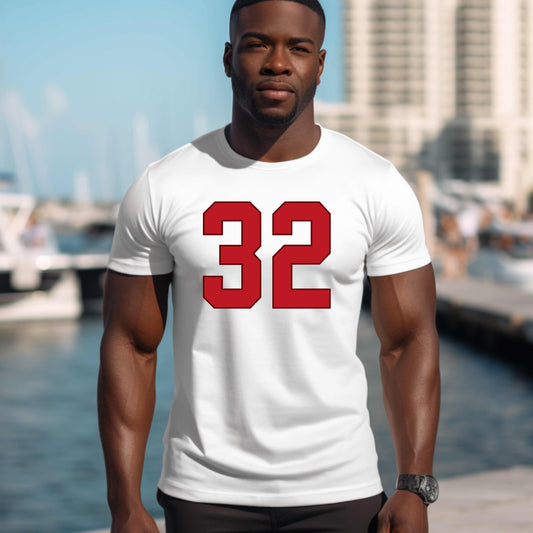 Retro Number 32 T-Shirt - Unisex Garment-Dyed