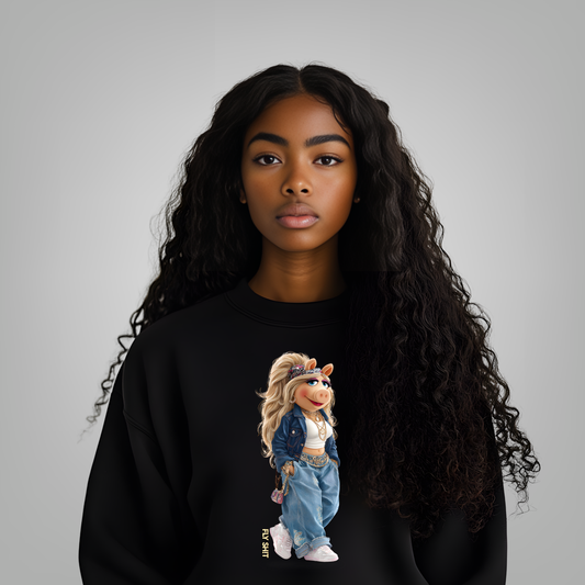 Miss Piggy "Fly Sh!t" Crewneck Sweatshirt — Urban Style