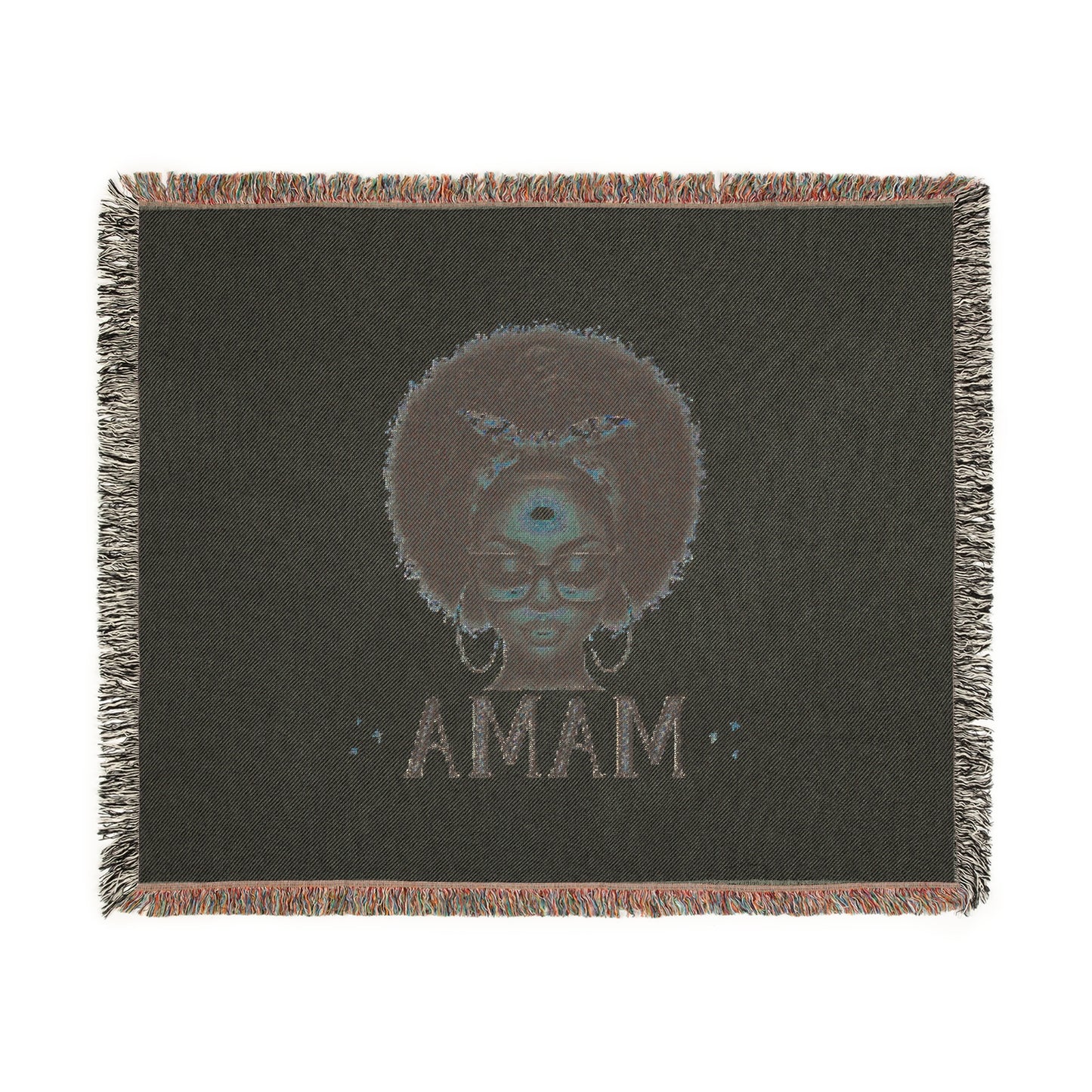 Happy Mother's Day Woven Blanket for Moms with Afro Woman Design