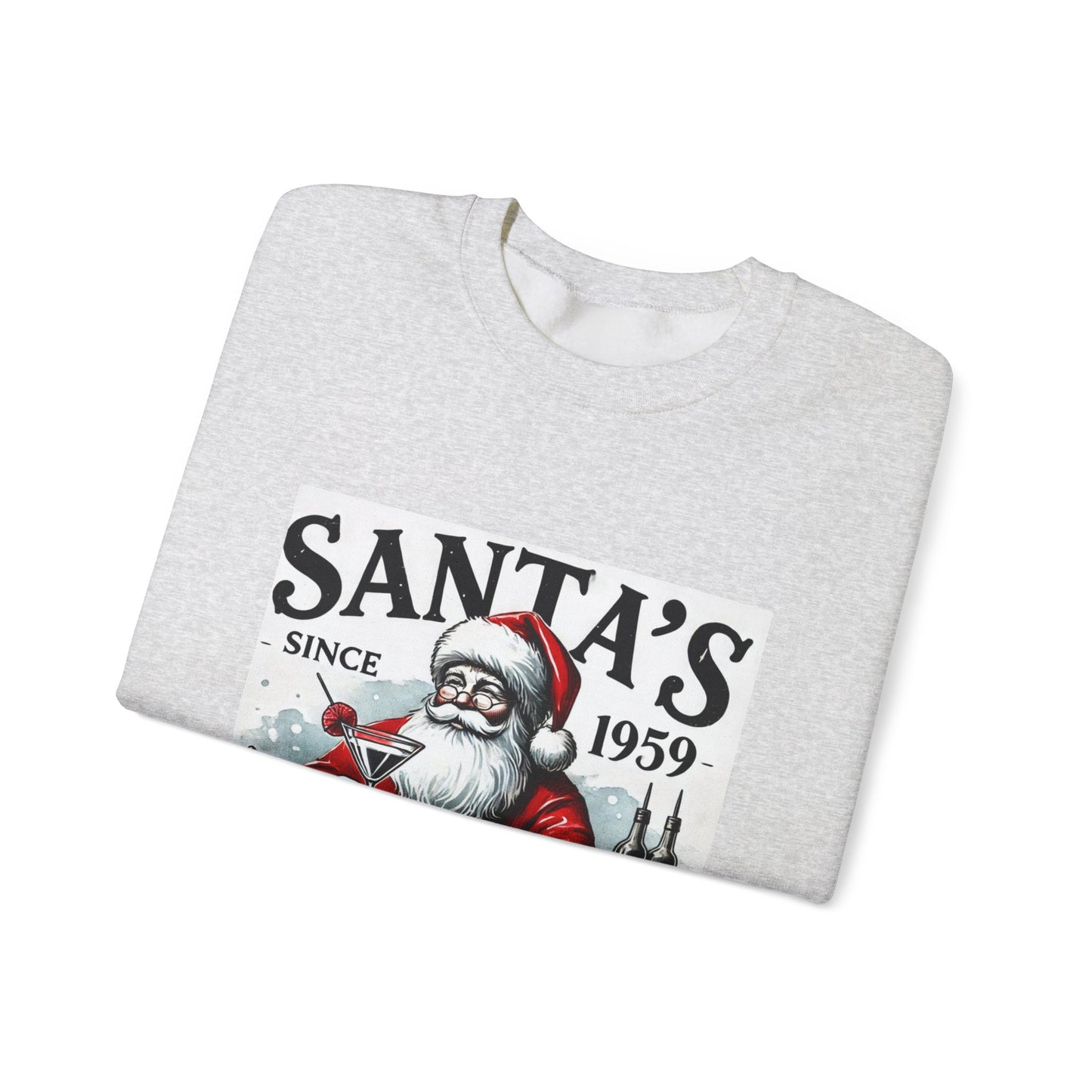 Santa's Cocktail Club Christmas Sweatshirt Unisex Crewneck