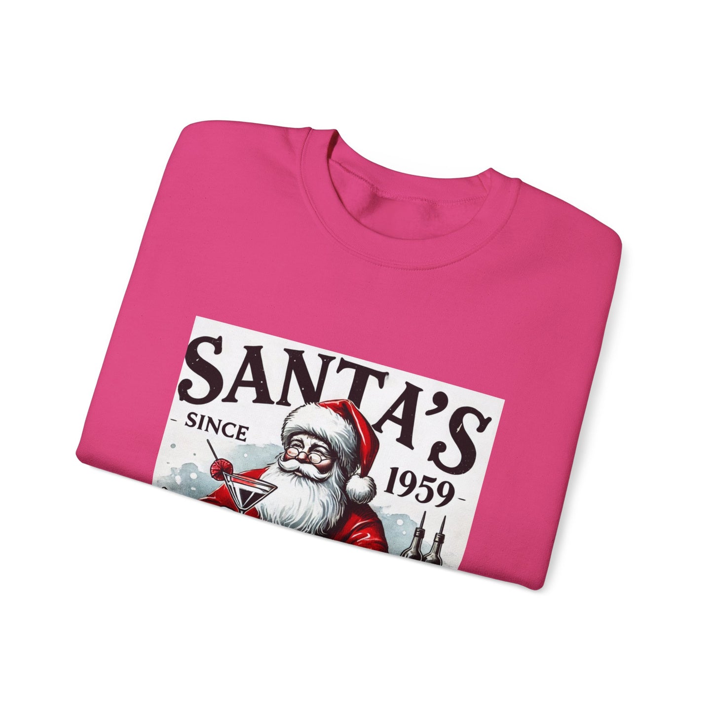 Santa's Cocktail Club Christmas Sweatshirt Unisex Crewneck