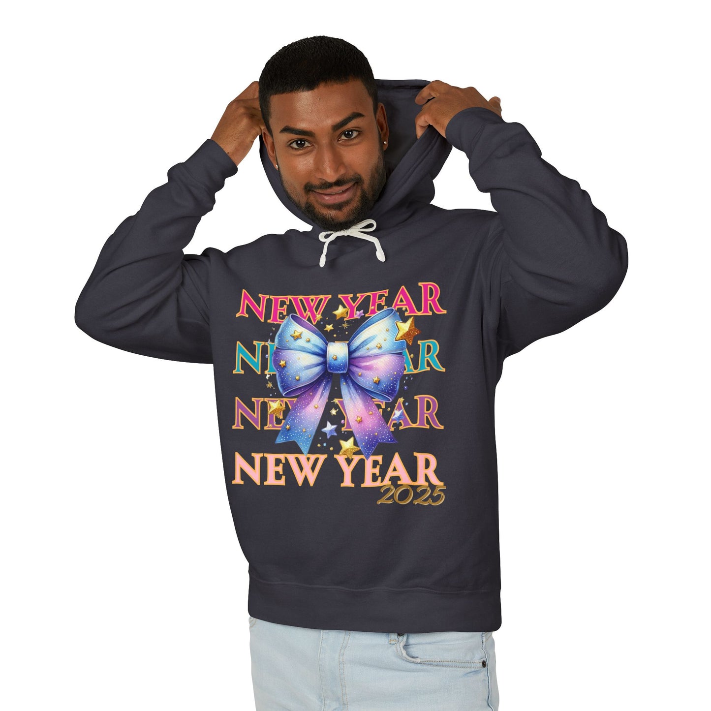 New Years 2025 Unisex Lightweight Hooded Sweatshirt