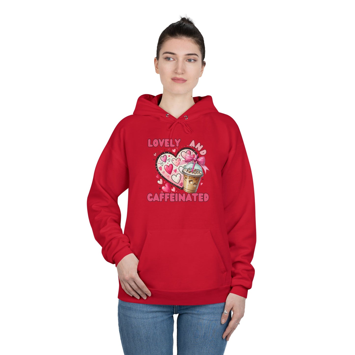 Loved and Caffeinated Valentine's Day Hoodie Sweatshirt