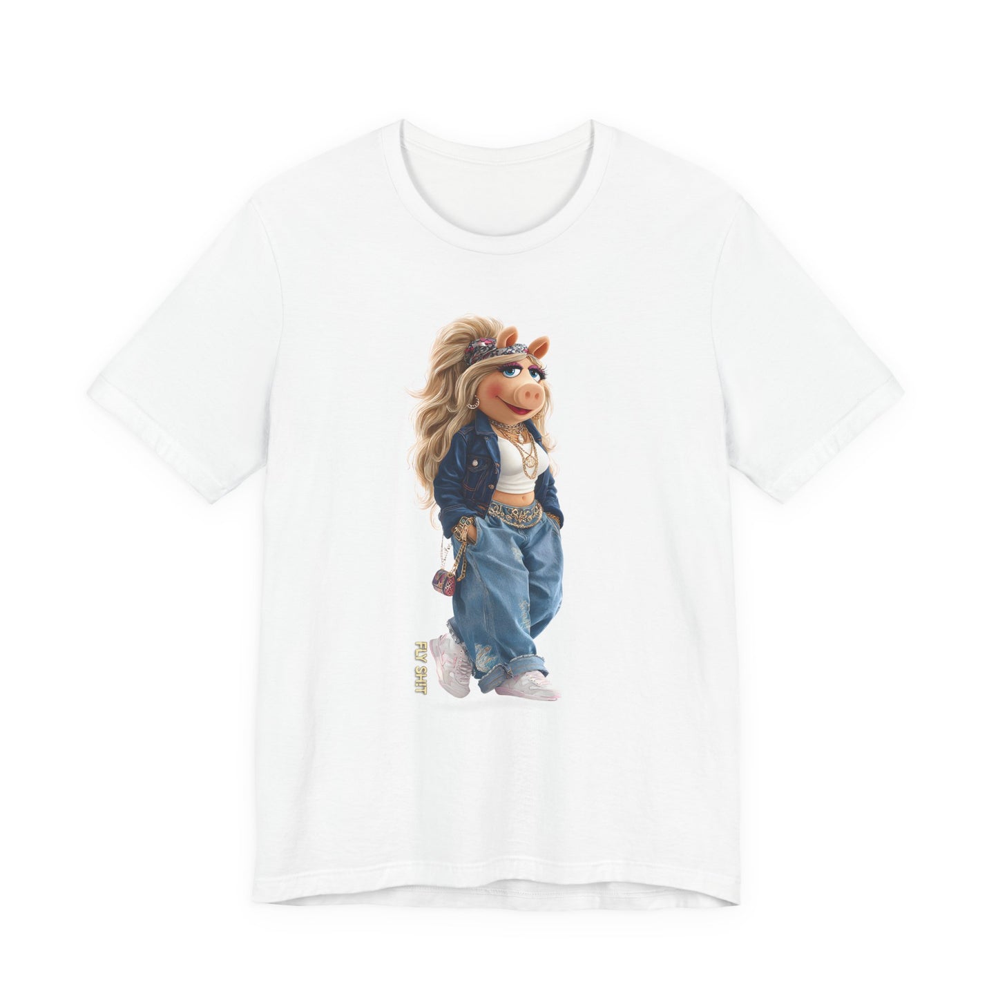 Miss Piggy Streetwear T‑Shirt — Retro Denim & Crop Top Graphic Tee