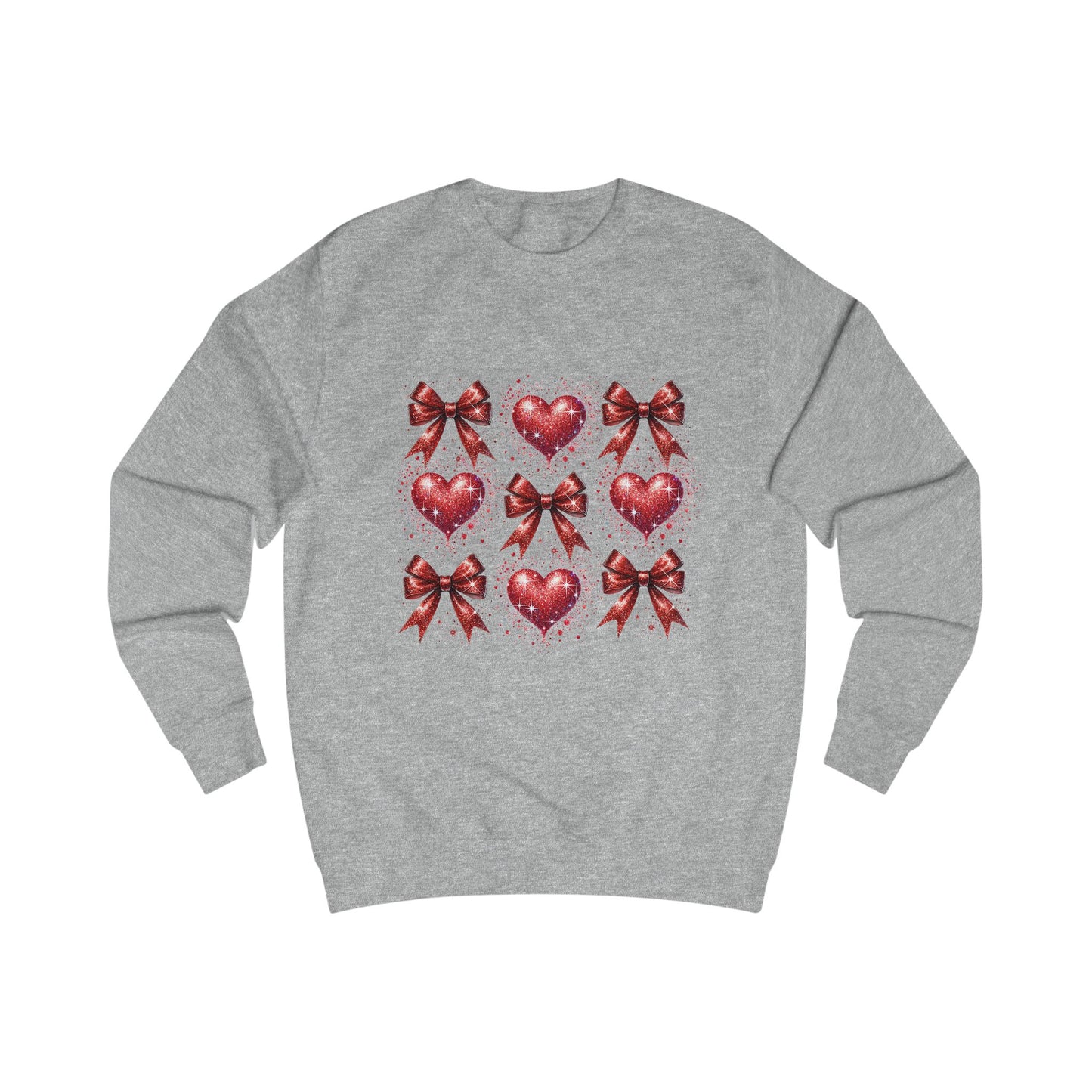 Glitter Red Coquette Bow and Heart Valentine's Day  Unisex Sweatshirt